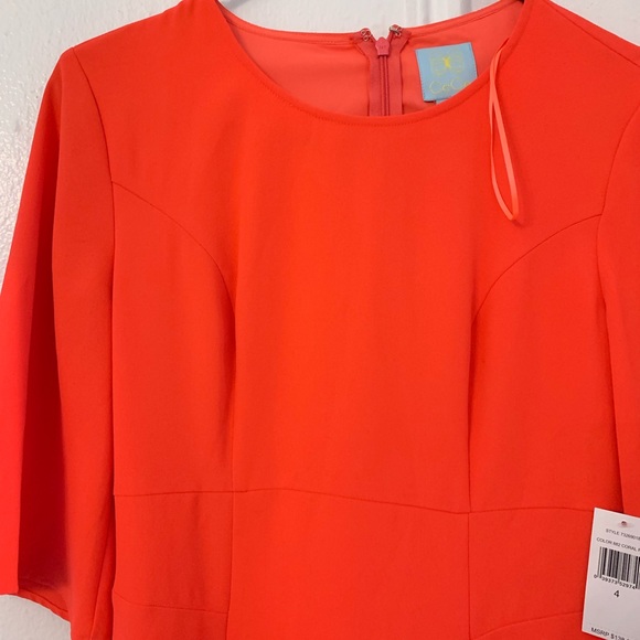 Coral Pop Color Dress - Picture 1 of 8